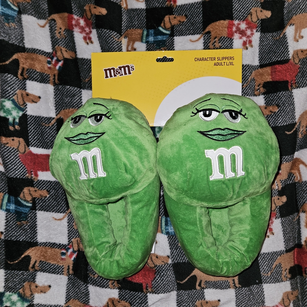 M&M'S Green Character Slippers